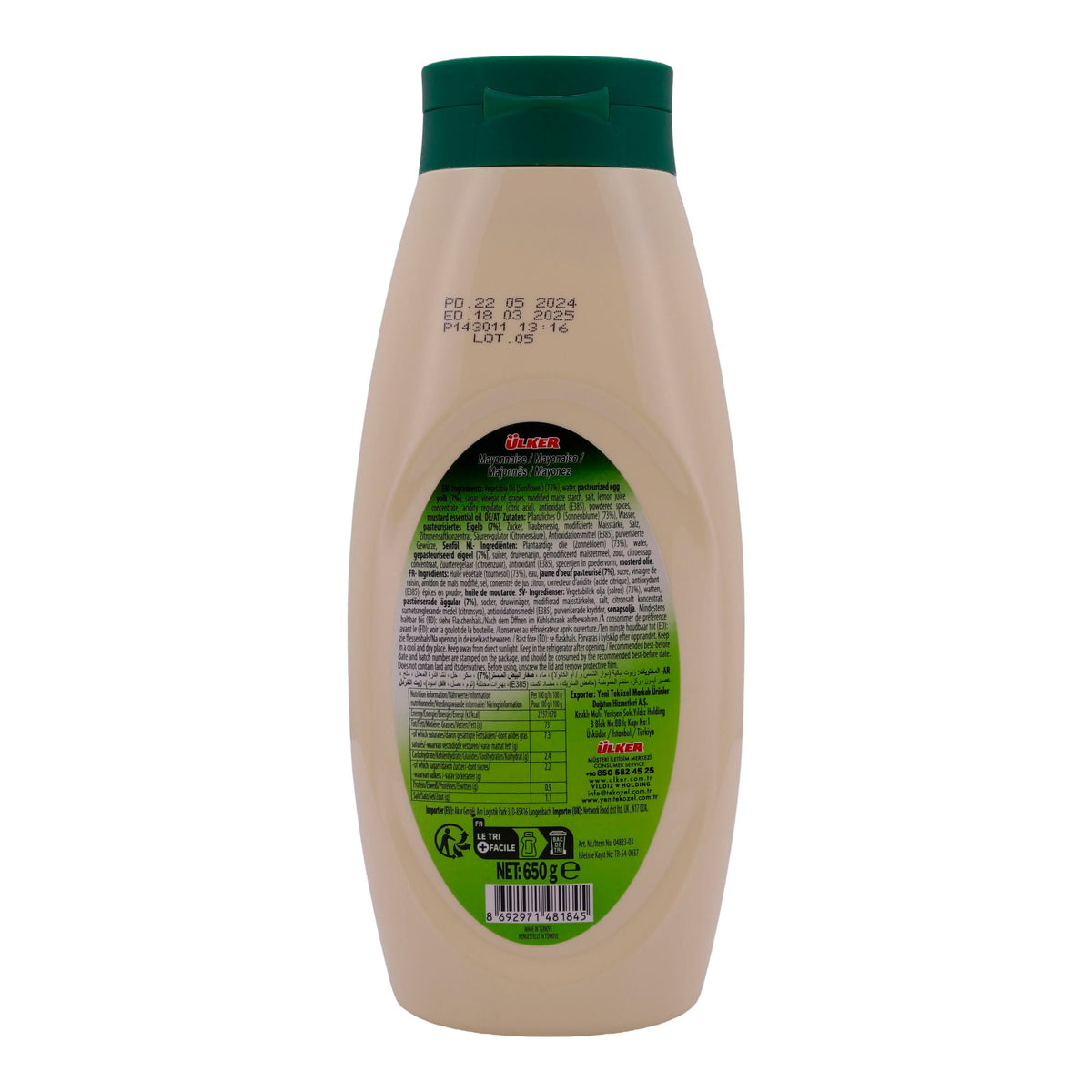 Mayonnaise Ülker Bizim | Salatmayonnaise | Cremig, für Burger & Salate | 650 g UELKER