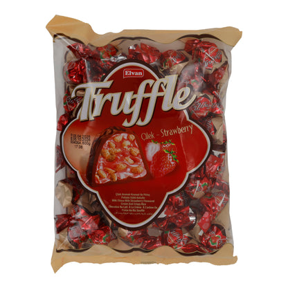 Milchschokolade mit Erdbeercreme und Puffreis Elvan Truffle Erdbeere | Süßware | 800 g Beutel