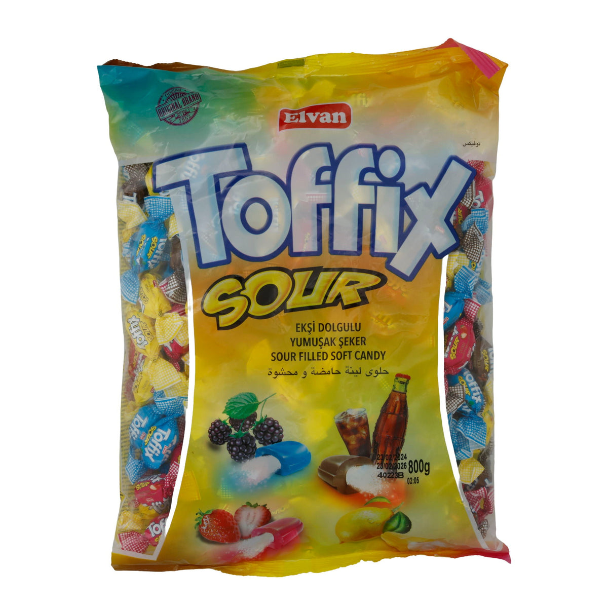 Fruchtgummis Toffix - Elvan | Sour | Weich, mit saurer Füllung | 800 g