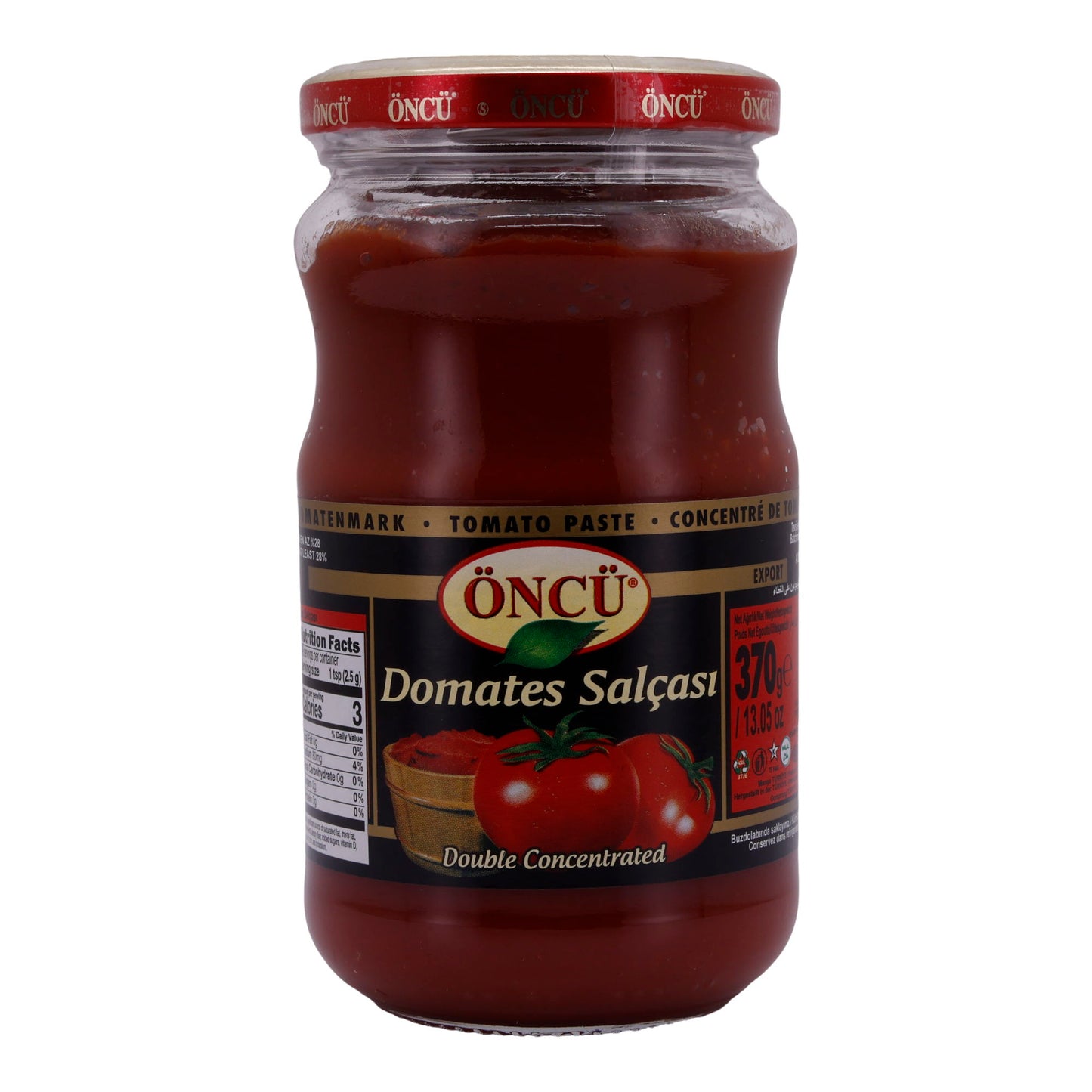 Tomatenmark ÖNCÜ | Tomatenmark | Doppelt konzentriertes Tomatenpüree | 370 g Glas