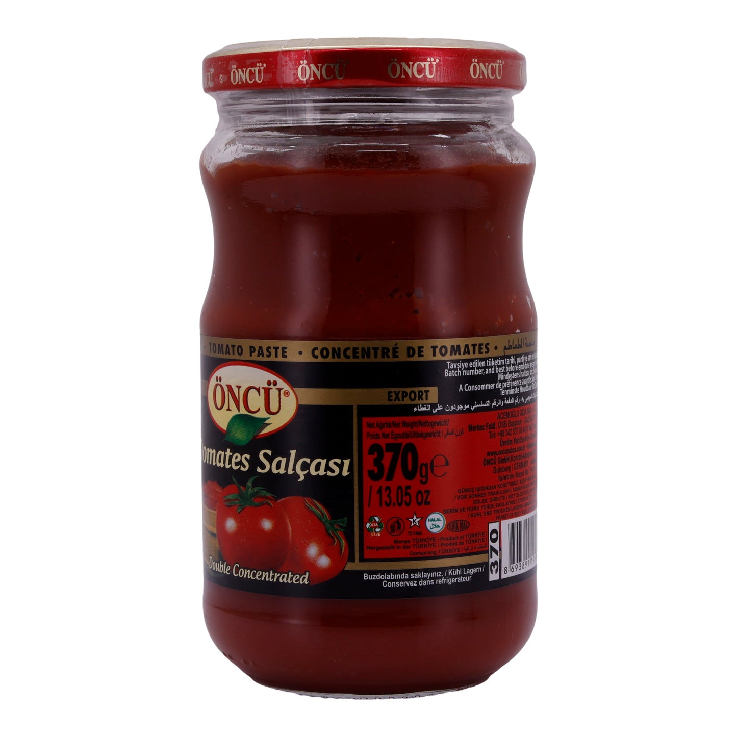 Tomatenmark ÖNCÜ | Tomatenmark | Doppelt konzentriertes Tomatenpüree | 370 g Glas