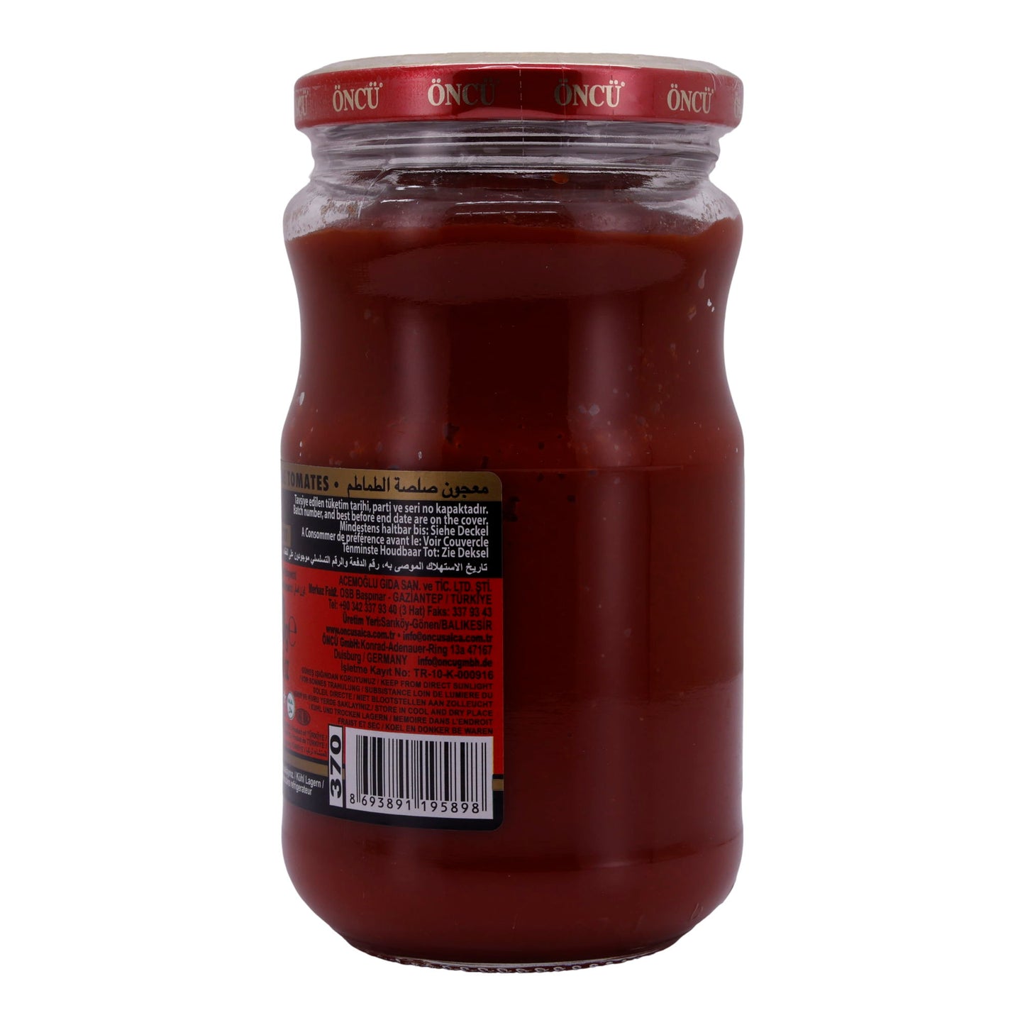 Tomatenmark ÖNCÜ | Tomatenmark | Doppelt konzentriertes Tomatenpüree | 370 g Glas
