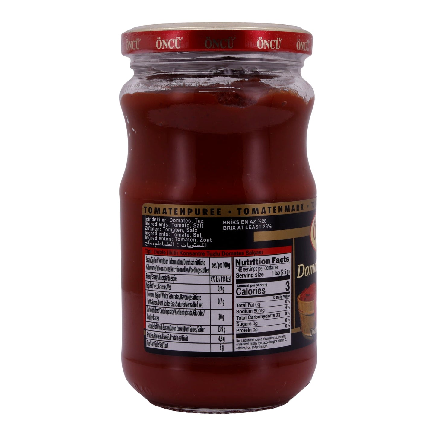 Tomatenmark ÖNCÜ | Tomatenmark | Doppelt konzentriertes Tomatenpüree | 370 g Glas