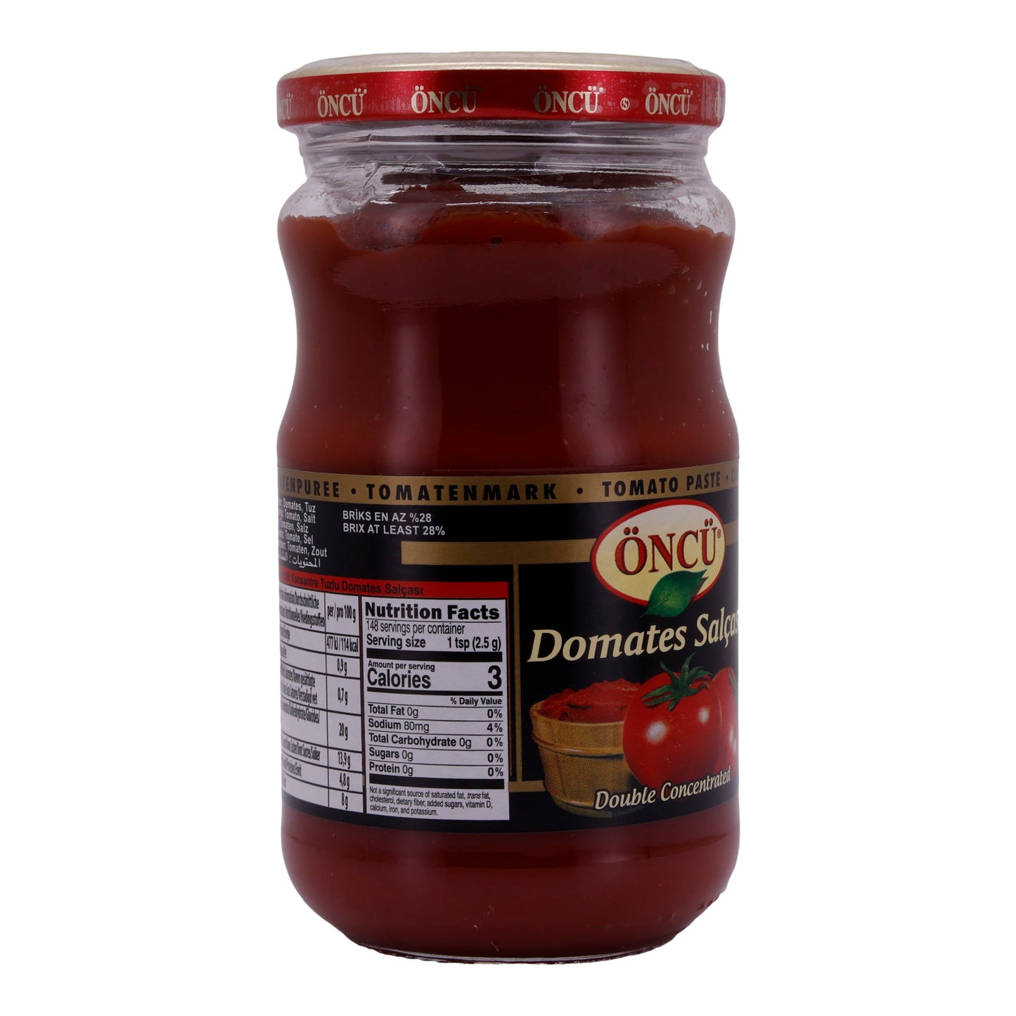Tomatenmark ÖNCÜ | Tomatenmark | Doppelt konzentriertes Tomatenpüree | 370 g Glas