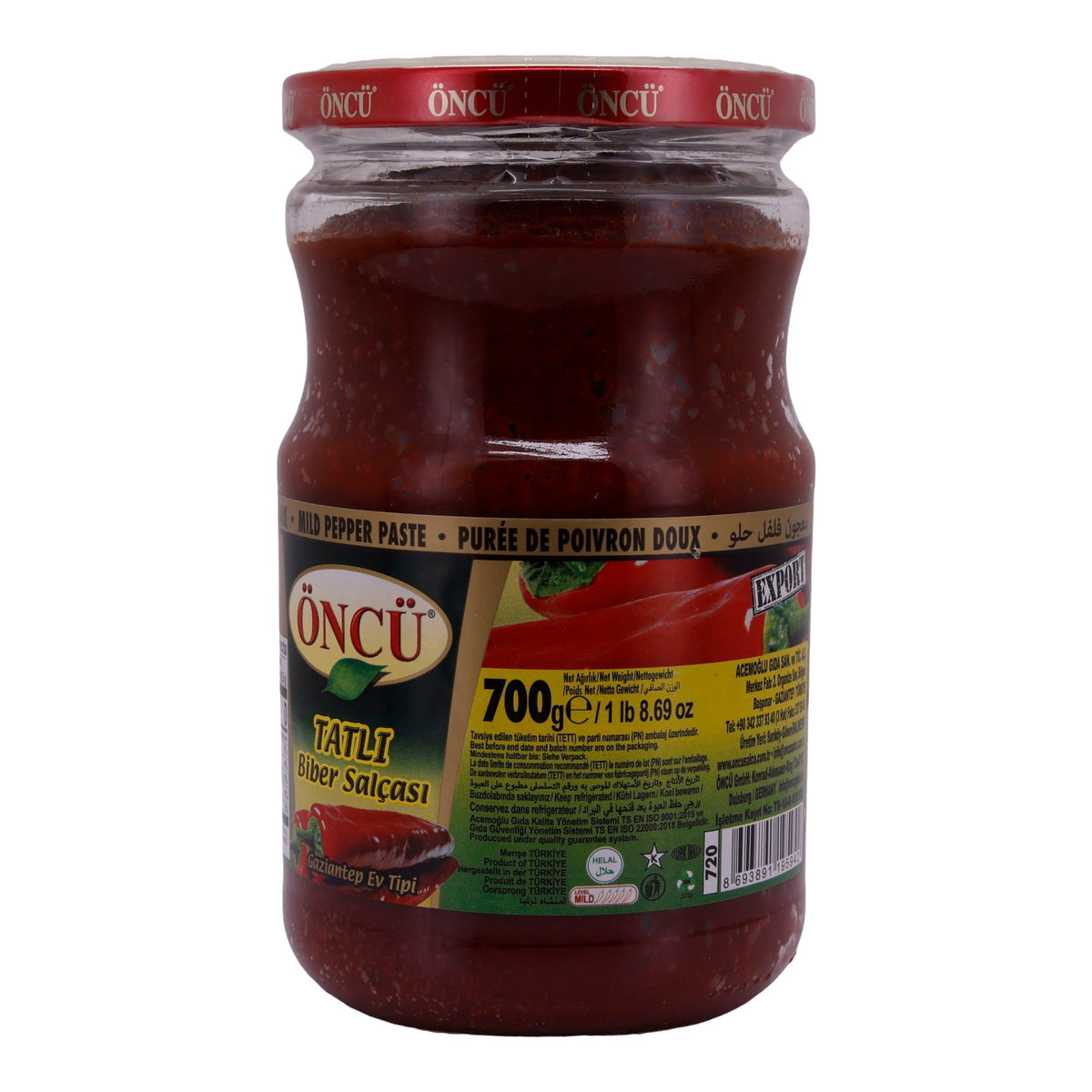 Paprikapaste Öncü | Tatli Biber Salçası | Süß, für Saucen & Dips | 700 g