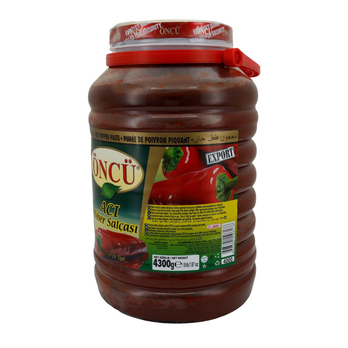 Paprikapaste Öncü | Aci Biber Salçasi | Scharf, hausgemacht, Gaziantep-Art | 4300 g