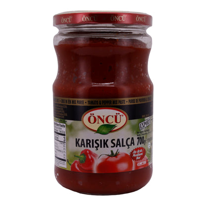 Tomaten- und Paprikamark Öncü | Karışık Salça | Mittlere Schärfe | 700 g