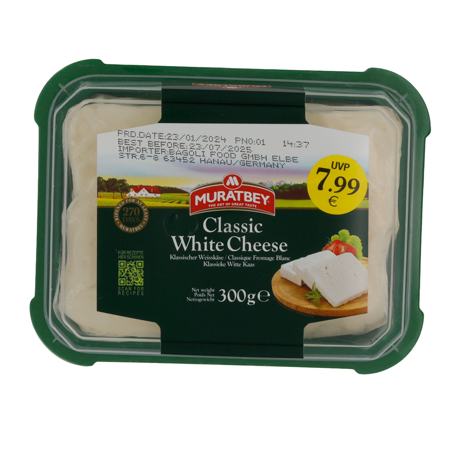 Weißkäse Muratbey Classic White Cheese | Milder Weißkäse | Vielseitiger Genuss | 300 g