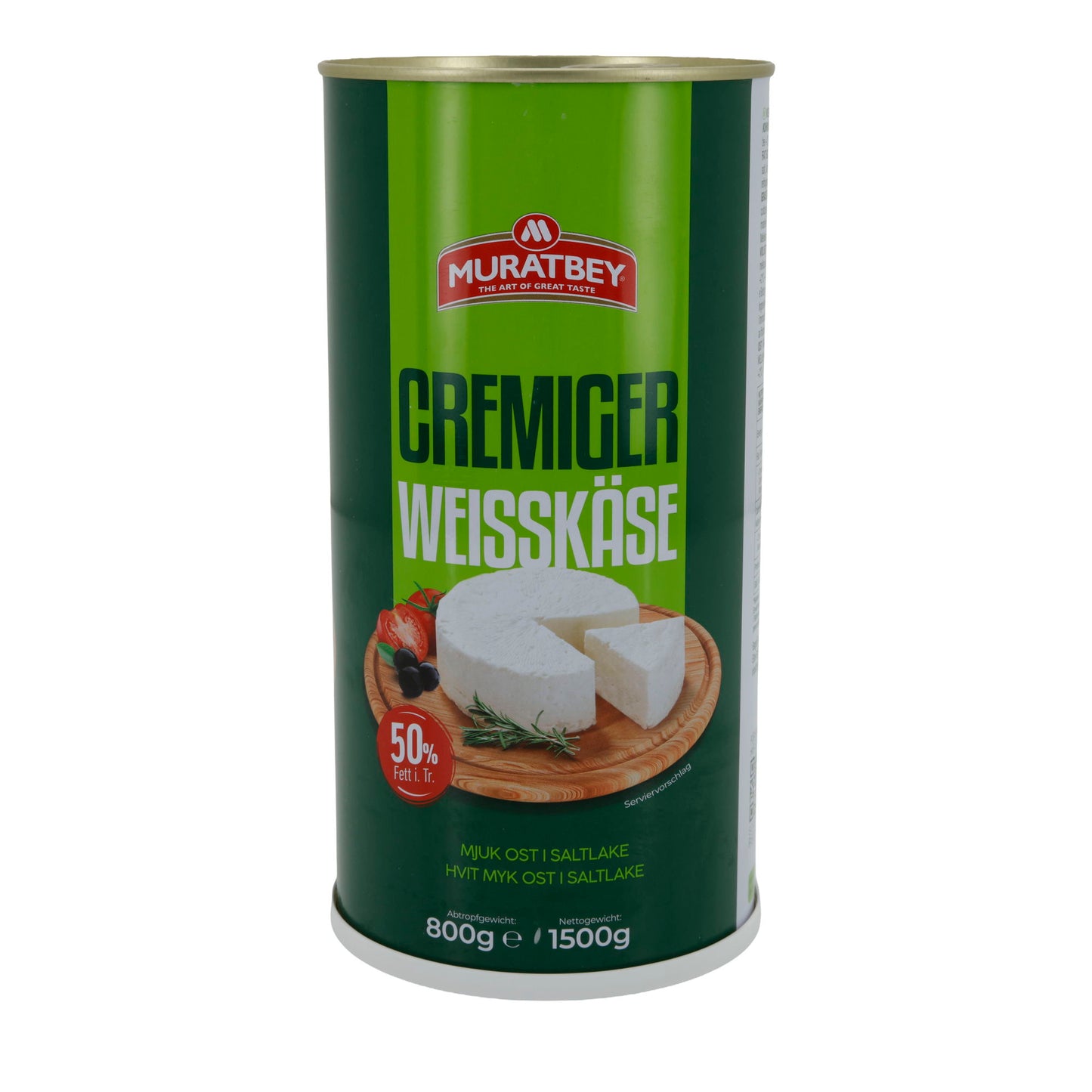 Weichkäse Muratbey Cremiger | Weißkäse in Salzlake | 50 % Fett i. Tr. | 1500 g