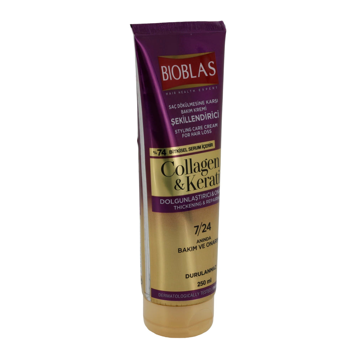 Styling Pflegecreme Bioblas Collagen & Keratin | Haarpflege für Volumen, Glanz und Geschmeidigkeit | 250 ml