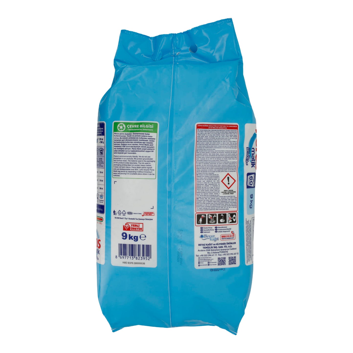 Waschpulver Peros Matik | Waschmittel | Für weiße Wäsche | 9 kg