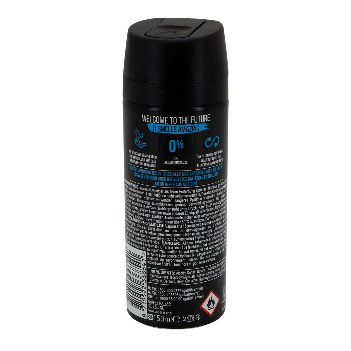 Deospray AXE | Alaska mit ozeanischem Duft & Bergamotte | aluminiumfrei | 150 ml AXE