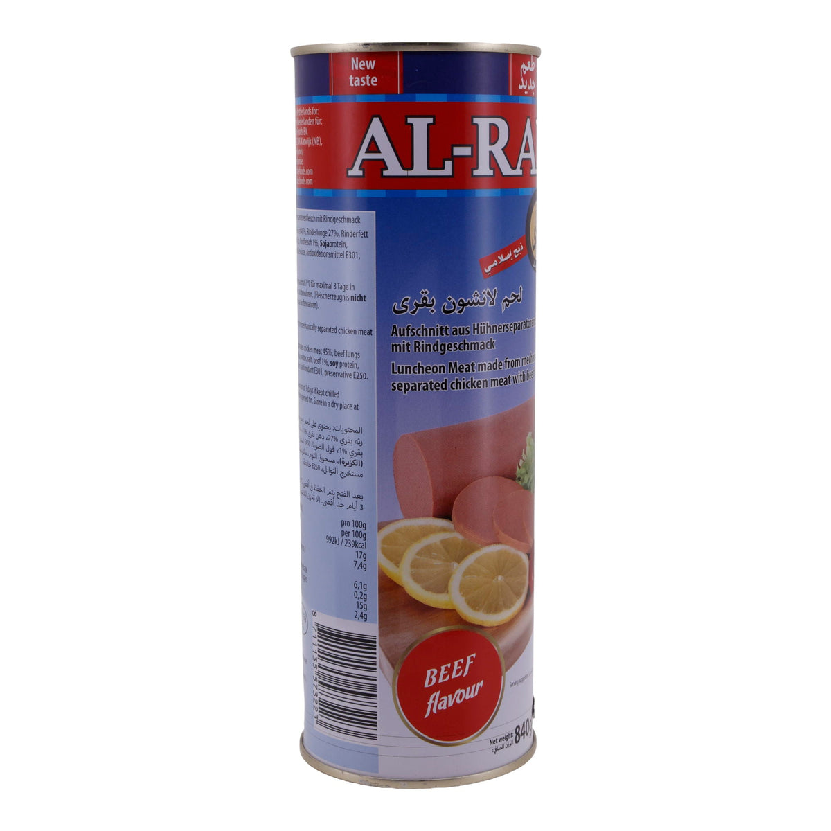 Aufschnitt Al-Raii | Halal Hühnerseparatorenfleisch mit Rindgeschmack | Vielseitiger Genuss für Brot und Gerichte | 840 g AL-RAII