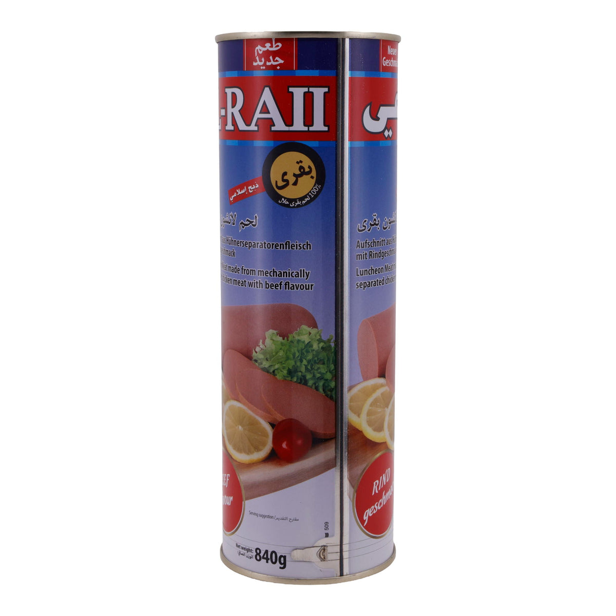 Aufschnitt Al-Raii | Halal Hühnerseparatorenfleisch mit Rindgeschmack | Vielseitiger Genuss für Brot und Gerichte | 840 g AL-RAII