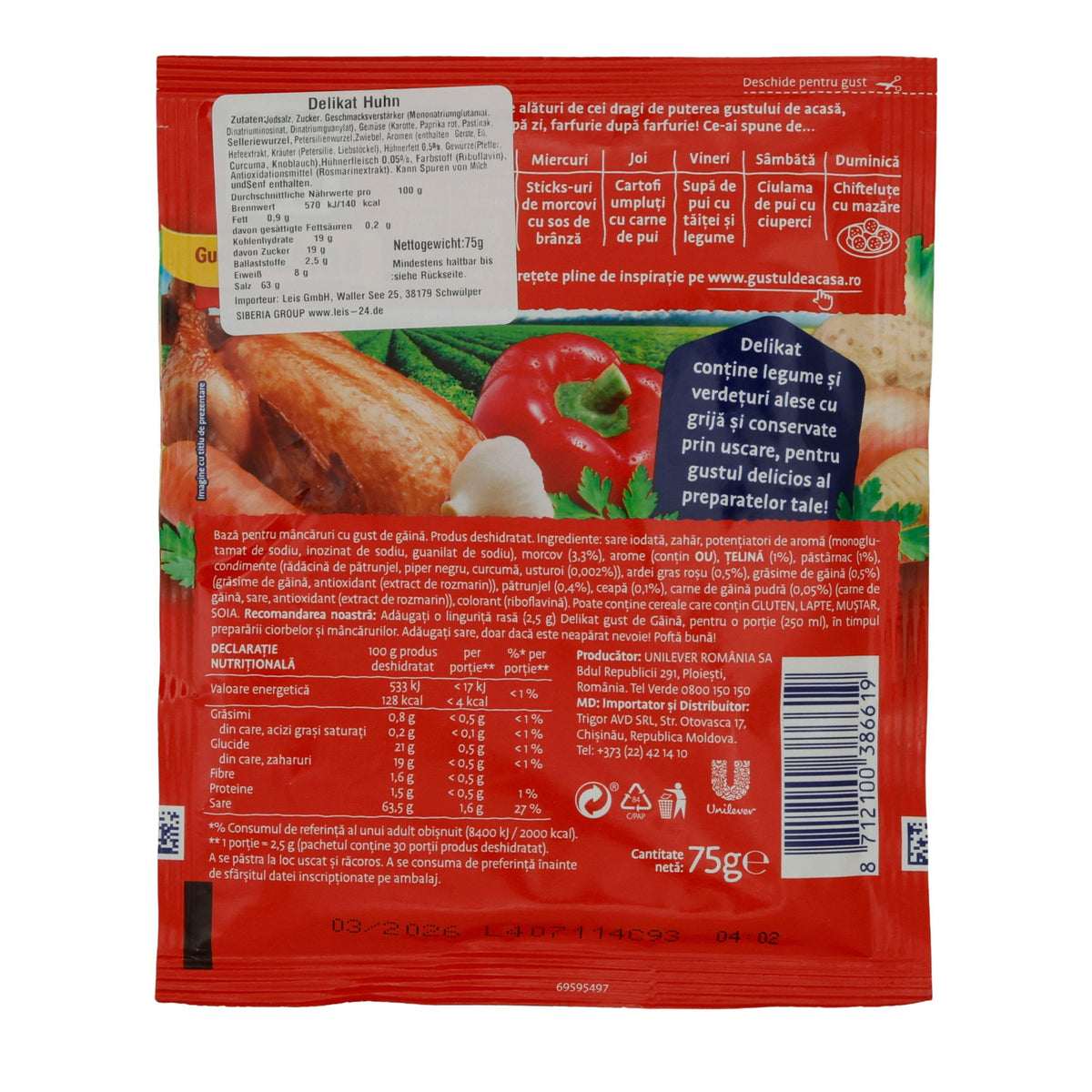 Hühnergeschmack Deli Kat – Gust de Găină | 75 g