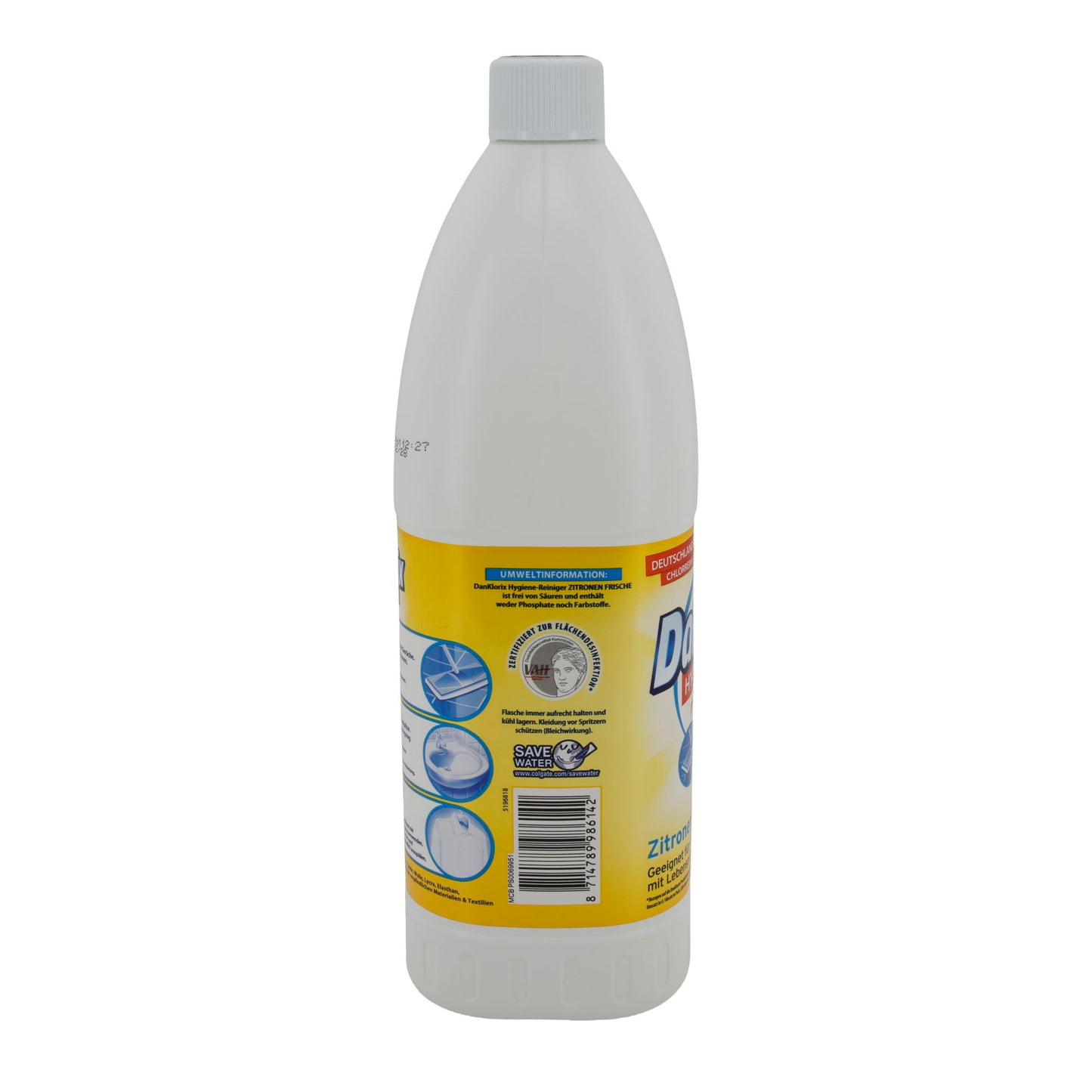 Hygiene-Reiniger DanKlorix | Reiniger | Zitronen Frische mit Aktiv-Chlor | 1,5 l