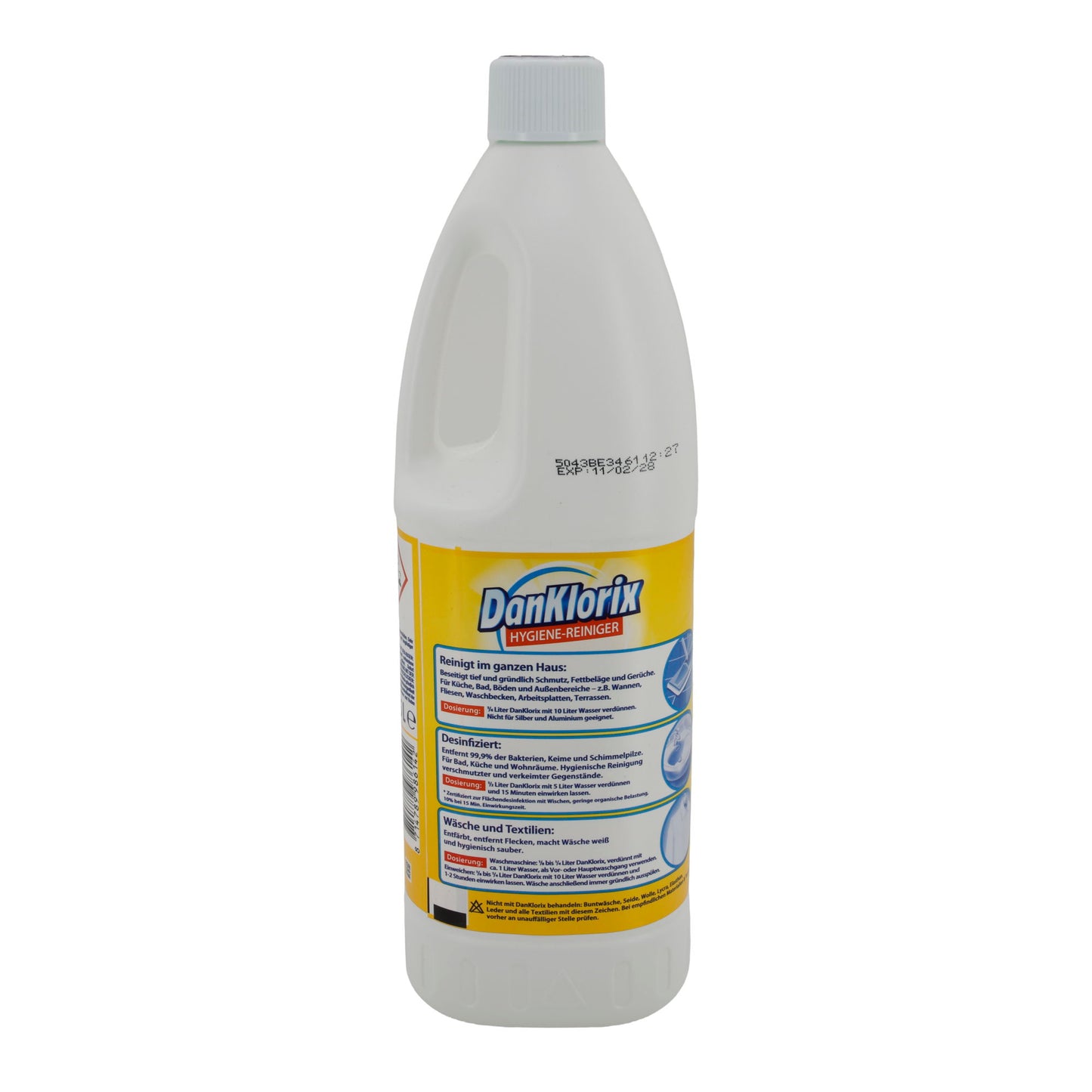 Hygiene-Reiniger DanKlorix | Reiniger | Zitronen Frische mit Aktiv-Chlor | 1,5 l