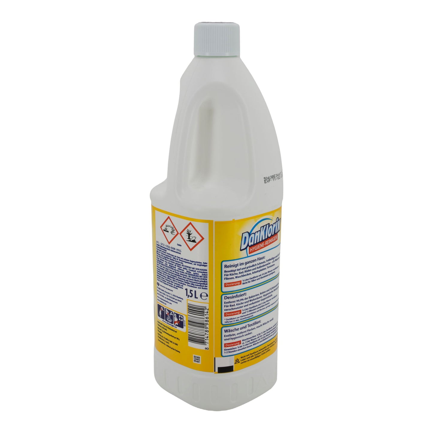 Hygiene-Reiniger DanKlorix | Reiniger | Zitronen Frische mit Aktiv-Chlor | 1,5 l