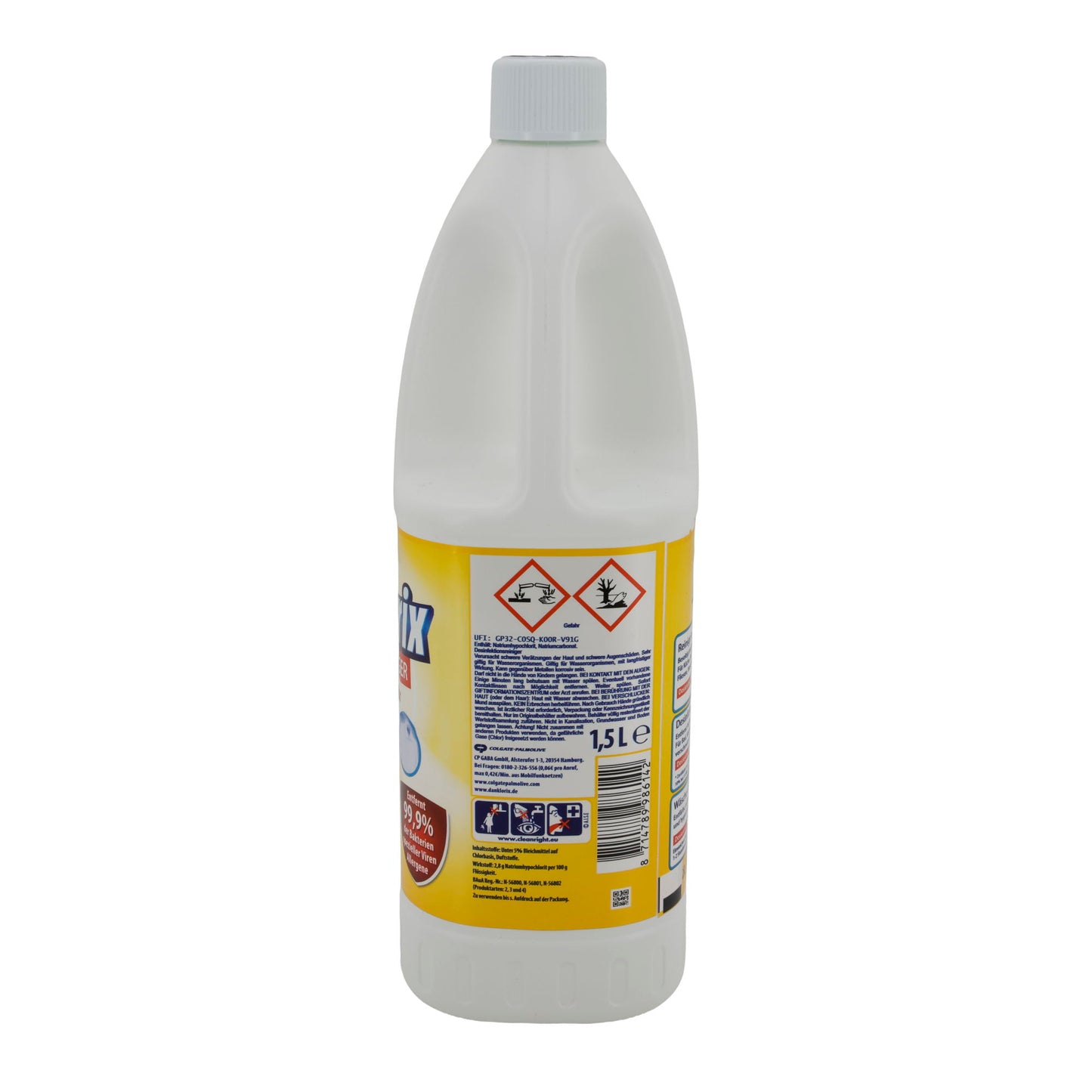 Hygiene-Reiniger DanKlorix | Reiniger | Zitronen Frische mit Aktiv-Chlor | 1,5 l