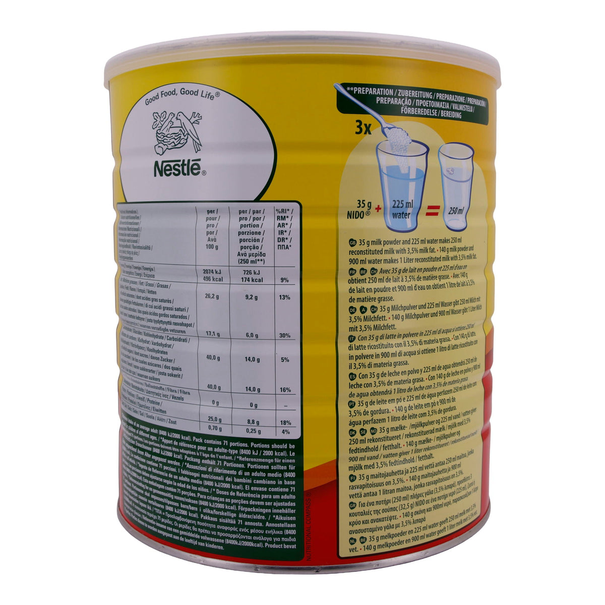 Instant Vollmilchpulver Nestlé Nido | Milchpulver | | 2,5 kg NESTLE