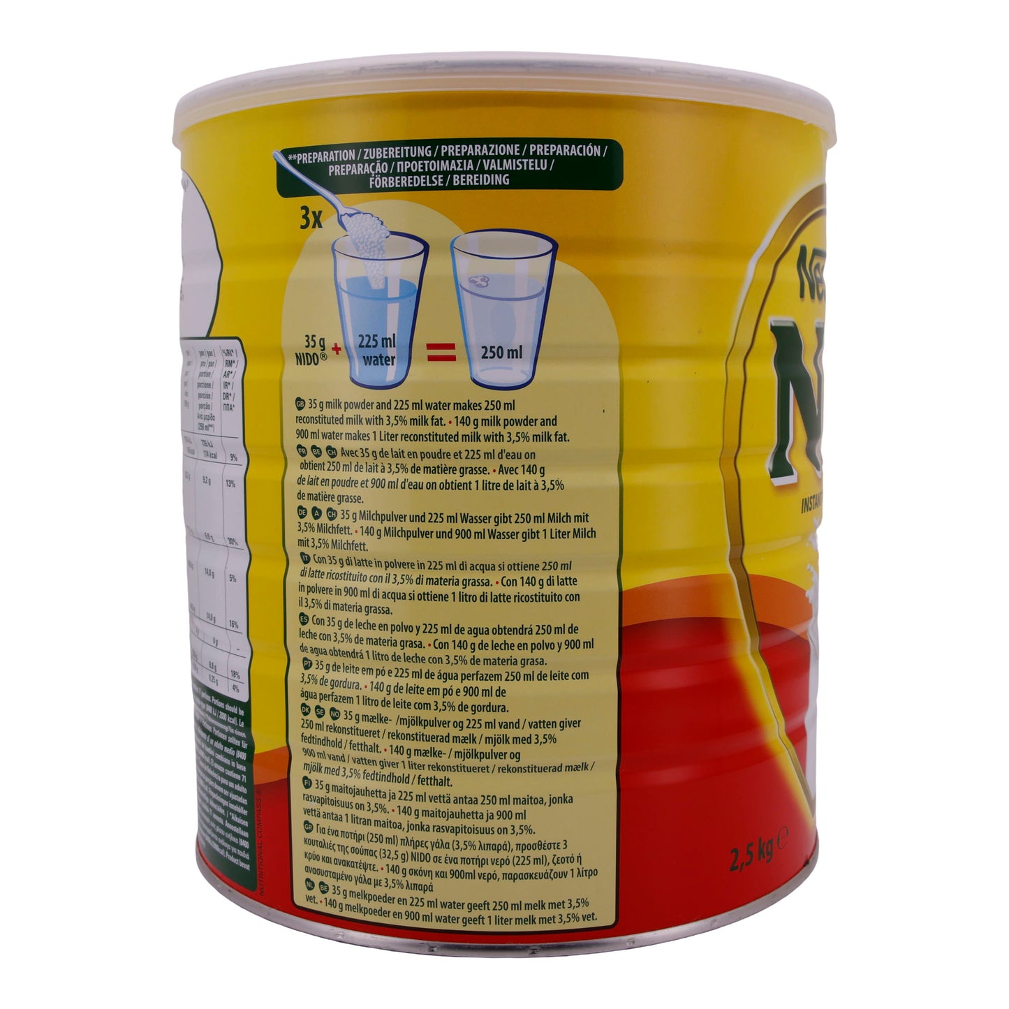 Latte intero in polvere istantaneo Nestlé Nido | Latte in polvere | | 2,5 kg