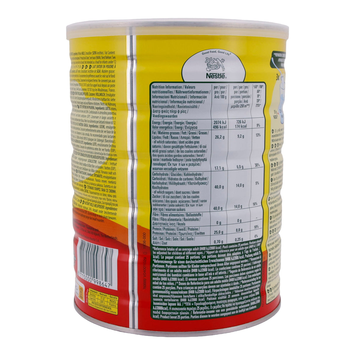 Vollmilchpulver Nestlé | NIDO | Instant, cremiger Geschmack | 900 g