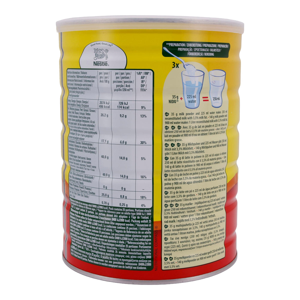 Vollmilchpulver Nestlé | NIDO | Instant, cremiger Geschmack | 900 g