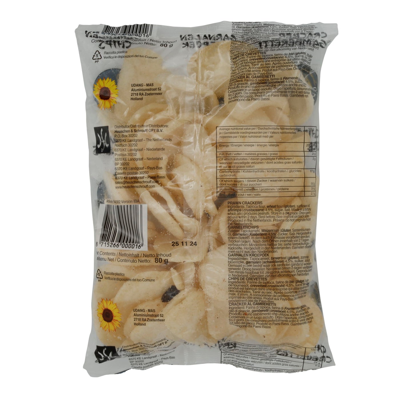 Garnelenchips Udang Mas | Snack | Knusprig, asiatisch | 80 g