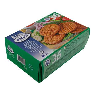Hamburger di Pollo ANUR | Precotto | Hamburger di pollo fatto con carne di pollo finemente tritata | 2520 g (36×70 g)