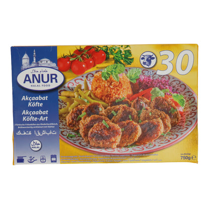 Akçaabat Köfte ANUR | Halal Rindfleisch-Frikadellen | Türkische Art, tiefgefroren | 750 g (ca. 30 Stück)