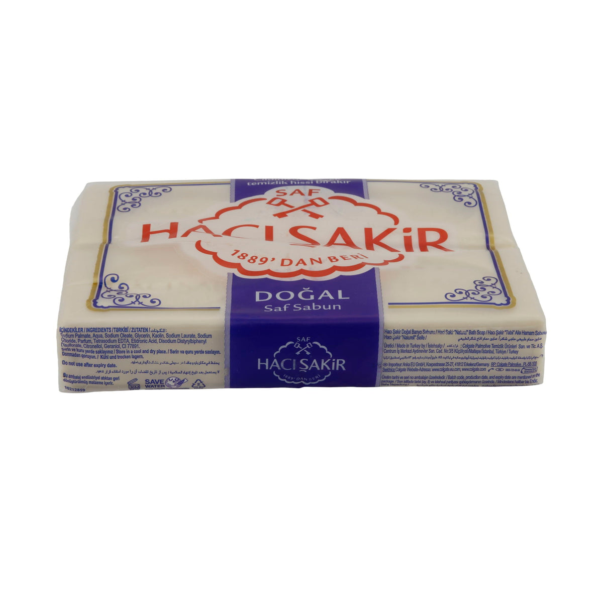 Reine Naturseife Haci Şakir | Pflegeseife | Klassisch türkisch | 4x150 g (600 g)