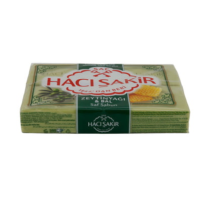 Natuurlijke zeep met olijfolie & honing Haci Şakir | Verzorgingszeep | Voor gezicht en lichaam | 4x150 g (600 g)