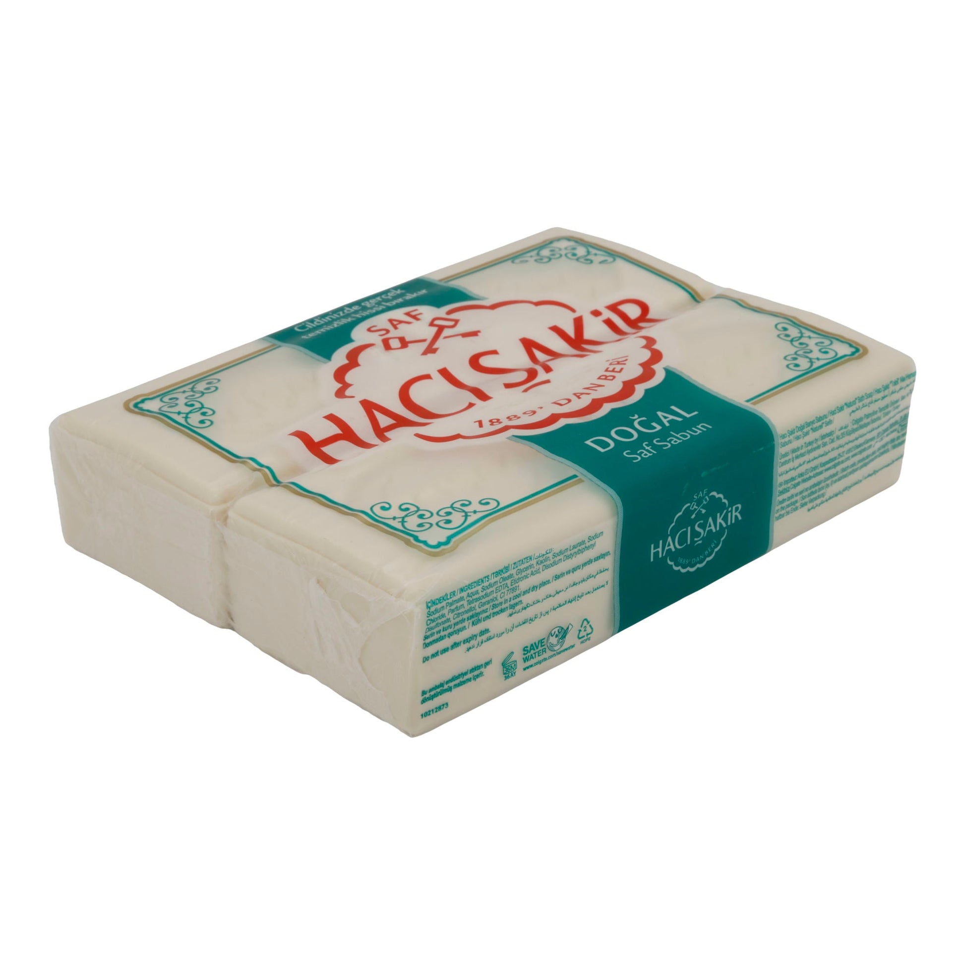 Reine Naturseife Haci Şakir | Pflegeseife | Traditionell türkisch | 4x200 g (800 g) HACI SAKIR