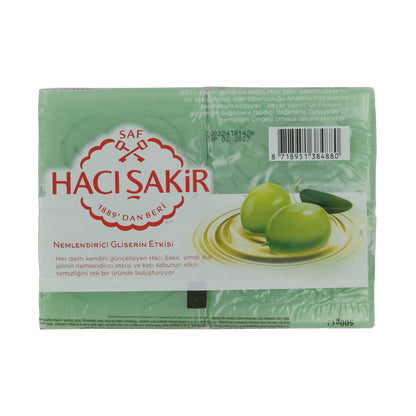 Savon de douche à l'huile d'olive Haci Şakir | Savon de soin | Traditionnel avec glycérine | 4x125 g (500 g)