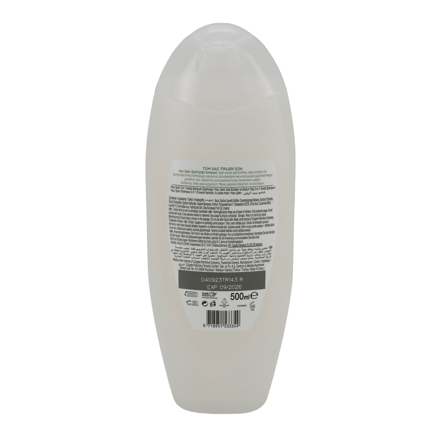 Shampoo & Haarspülung Haci Şakir 2-in-1 | Duschgel | Olivenöl | 500 ml