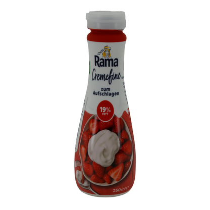 Creme Rama Cremefine zum Aufschlagen | Leichte Alternative zur Schlagsahne | 19 % Fett | 250 ml