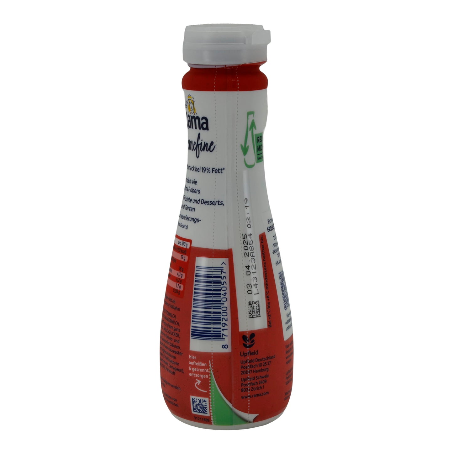 Creme Rama Cremefine zum Aufschlagen | Leichte Alternative zur Schlagsahne | 19 % Fett | 250 ml