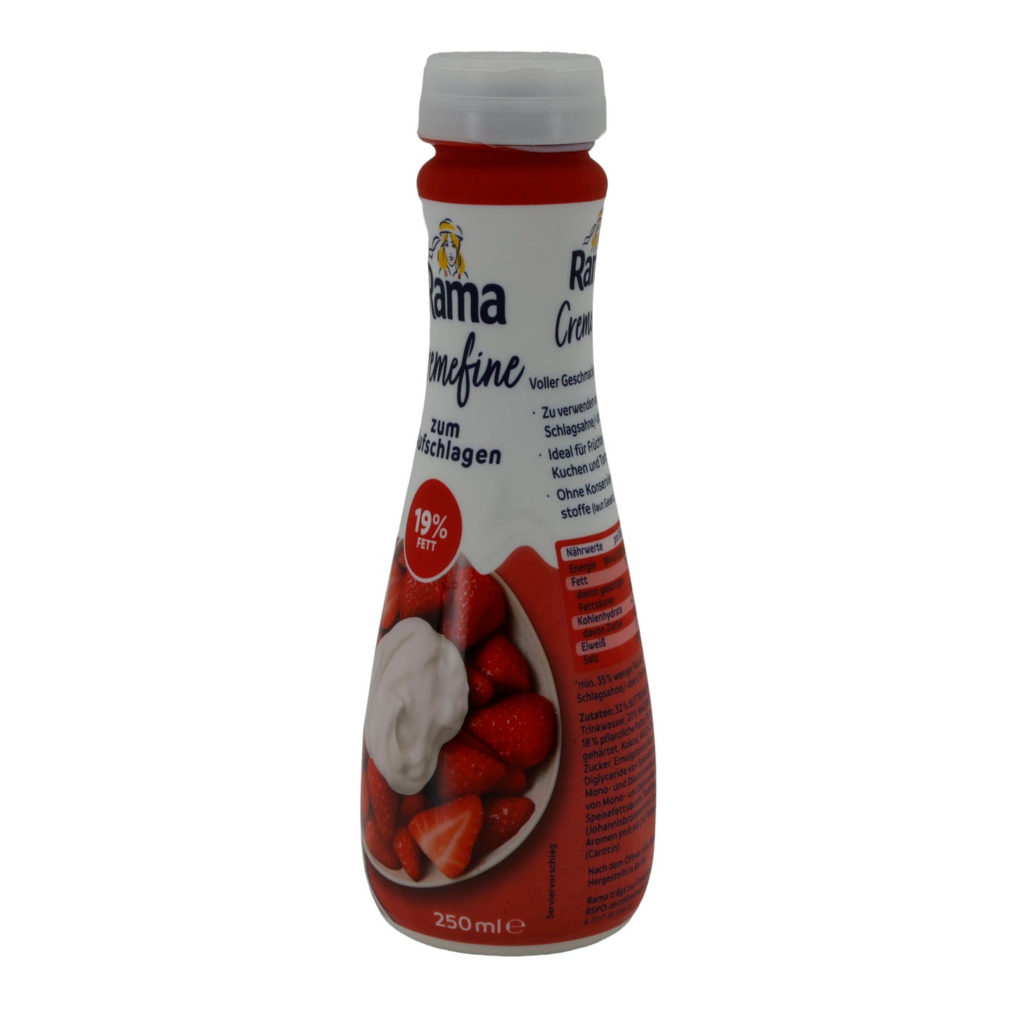 Creme Rama Cremefine zum Aufschlagen | Leichte Alternative zur Schlagsahne | 19 % Fett | 250 ml