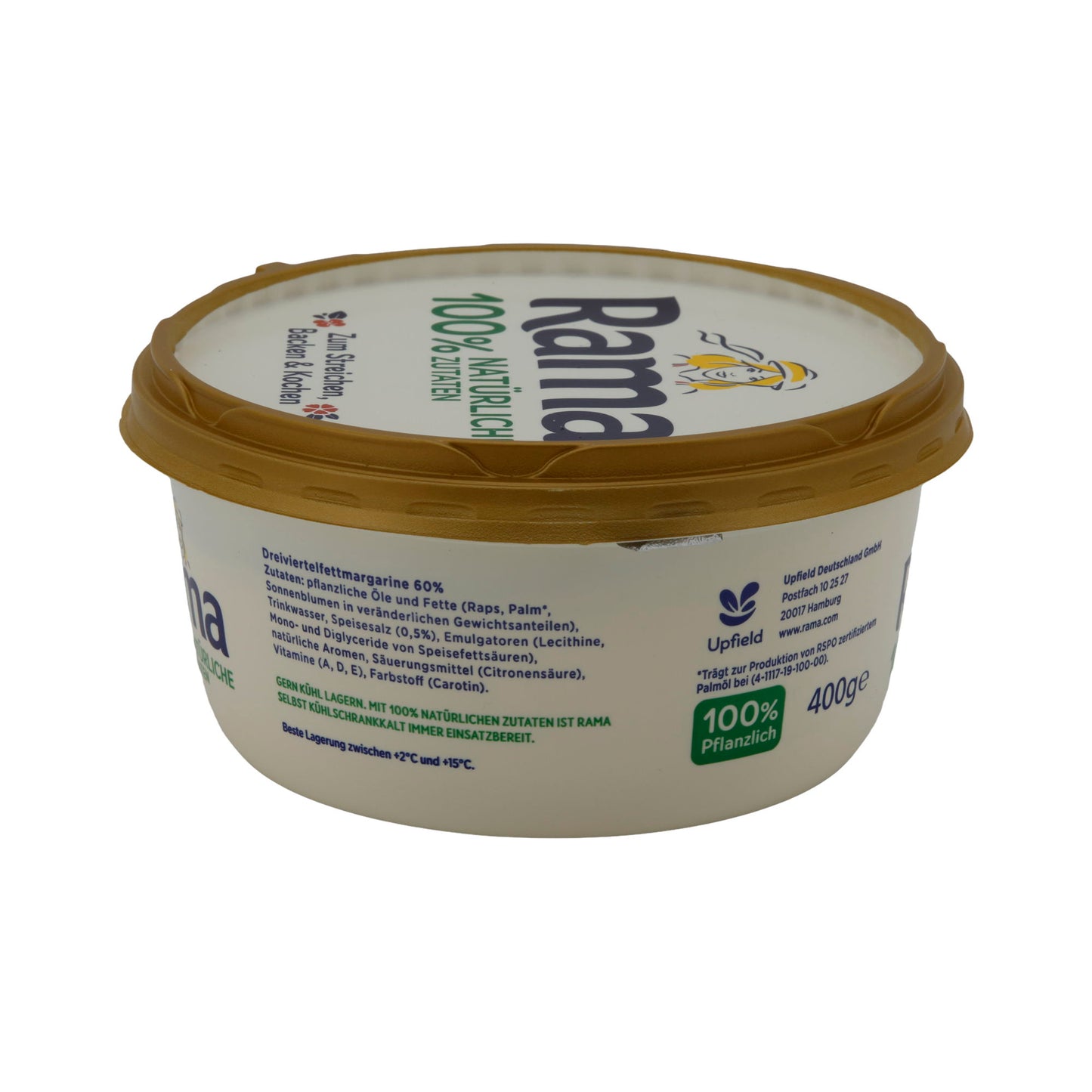 Pflanzenmargarine Rama | Pflanzenmargarine | 100 % Natürliche Zutaten, vielseitiger Genuss | 400 g
