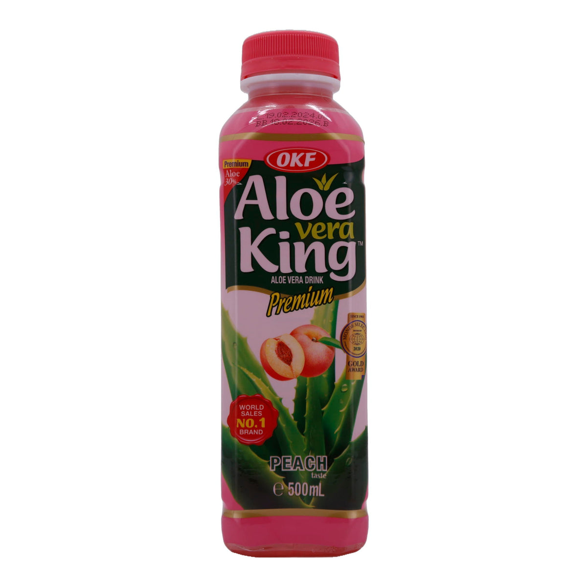 Aloe Vera Drink OKF | Aloe Vera King Premium Peach | Erfrischend, mit Pfirsichgeschmack | 500 ml OKF