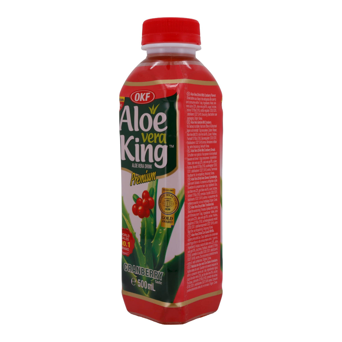 Aloe Vera King Drink OKF | Erfrischendes Getränk | Mit Cranberry-Geschmack | 500 ml OKF