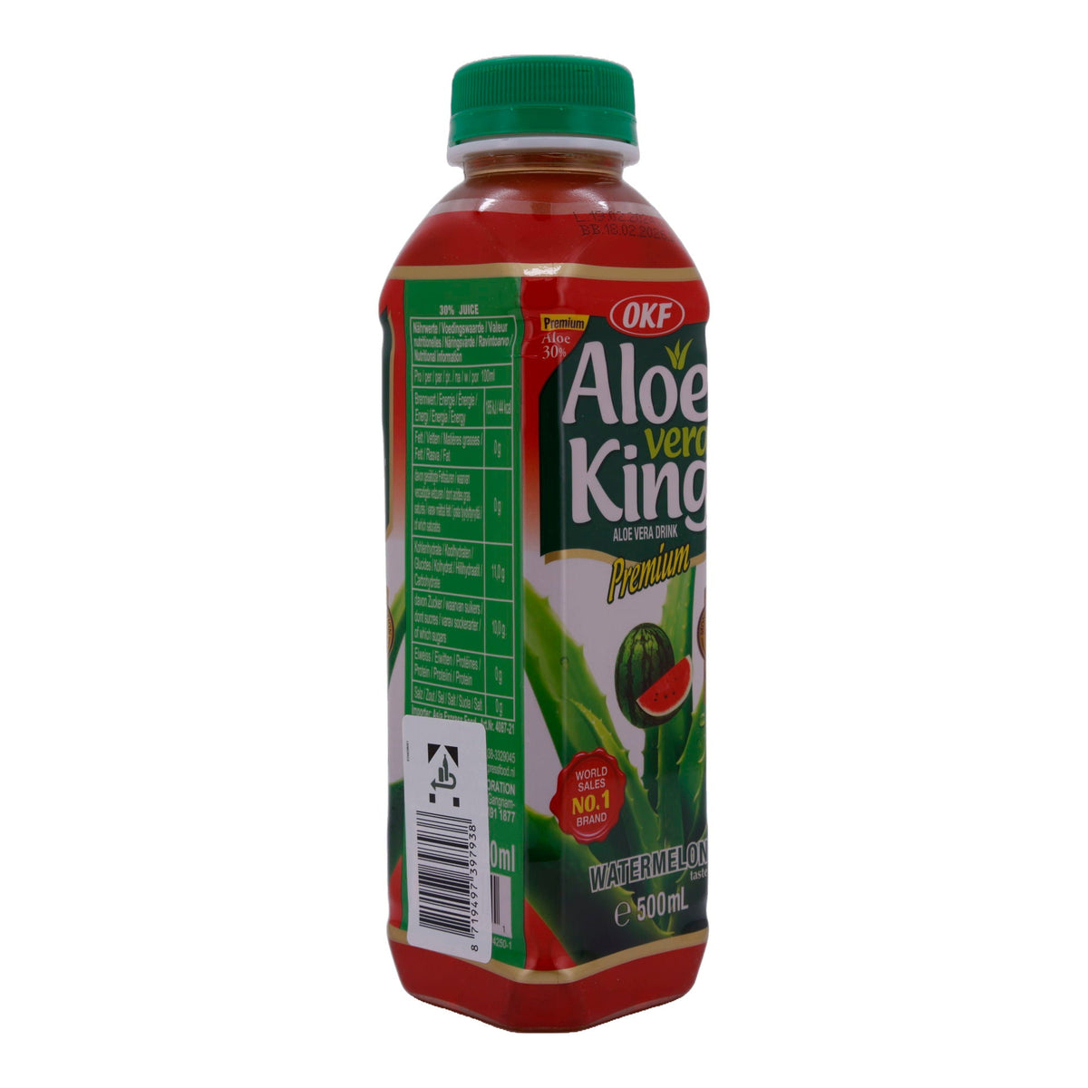 Getränk OKF | Aloe Vera King Aloe Vera Drink | Mit Wassermelonengeschmack, Premiumqualität mit 30% Aloe Vera | 500 ml OKF