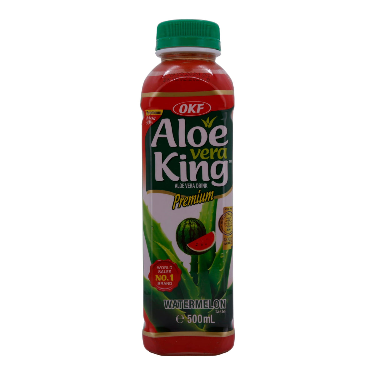 Getränk OKF | Aloe Vera King Aloe Vera Drink | Mit Wassermelonengeschmack, Premiumqualität mit 30% Aloe Vera | 500 ml OKF