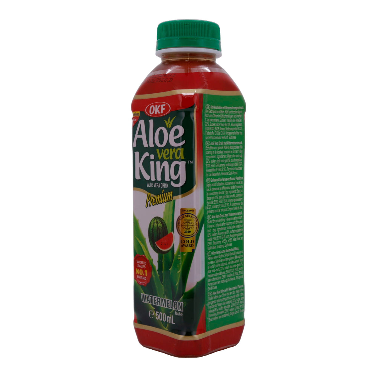 Getränk OKF | Aloe Vera King Aloe Vera Drink | Mit Wassermelonengeschmack, Premiumqualität mit 30% Aloe Vera | 500 ml OKF