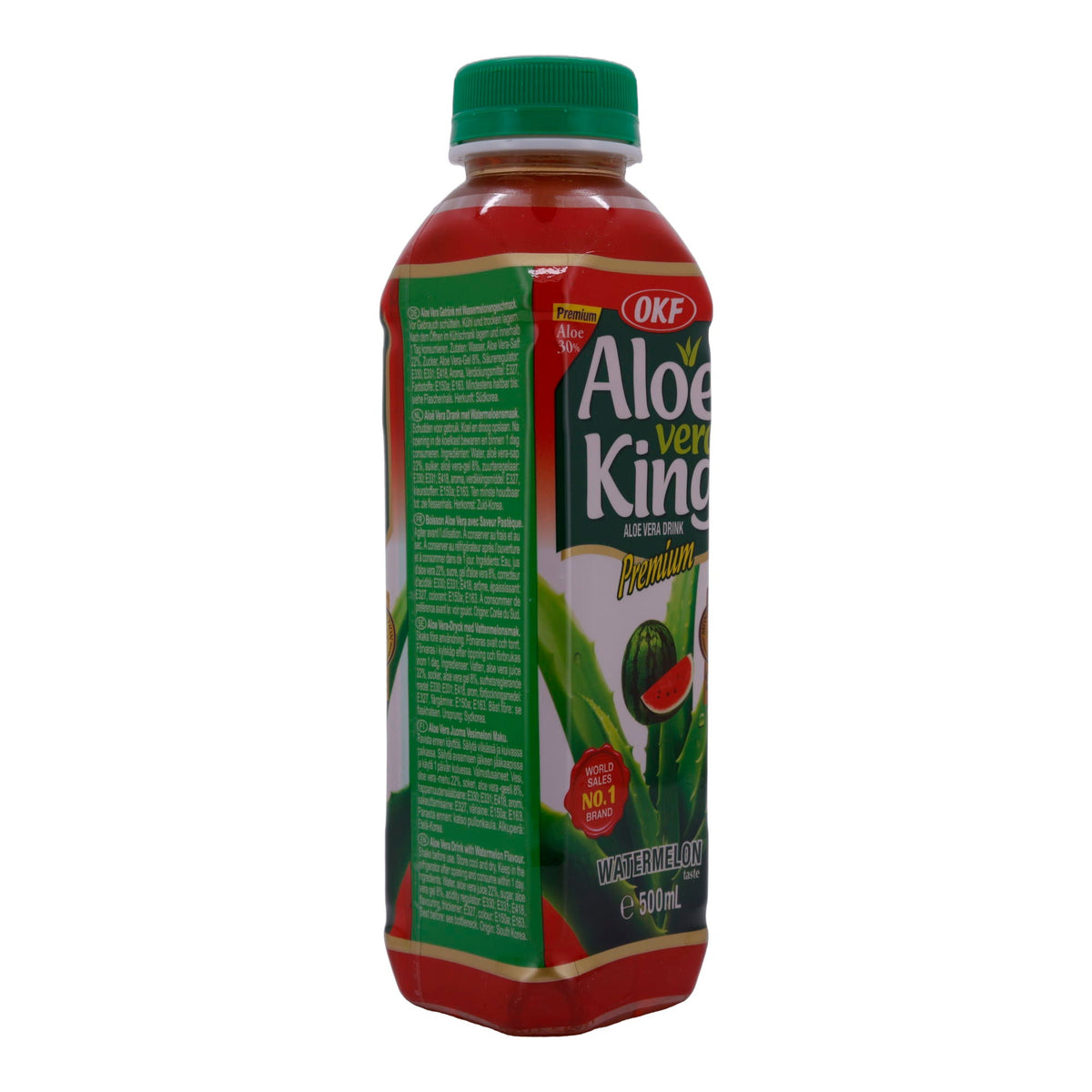 Getränk OKF | Aloe Vera King Aloe Vera Drink | Mit Wassermelonengeschmack, Premiumqualität mit 30% Aloe Vera | 500 ml OKF