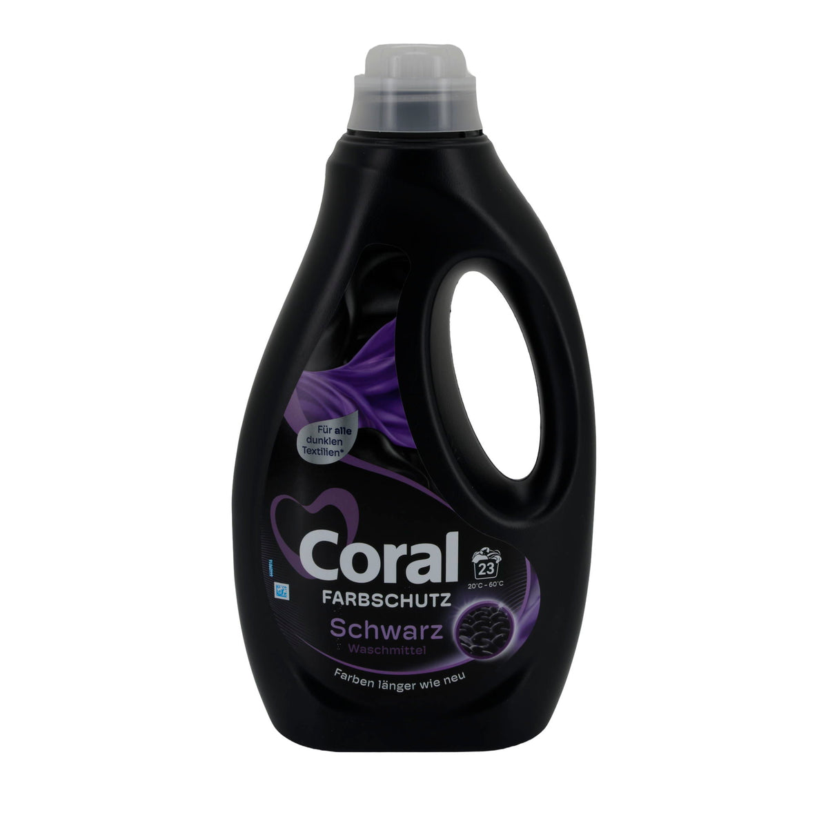 Coral Farbschutz Schwarz Waschmittel | Für dunkle Textilien | 1,15 l | 23 Waschladungen | Farb- & Faserschutz