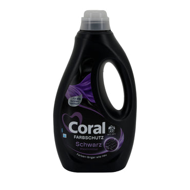 Coral Farbschutz Schwarz Waschmittel | Für dunkle Textilien | 1,15 l | 23 Waschladungen | Farb- & Faserschutz Coral
