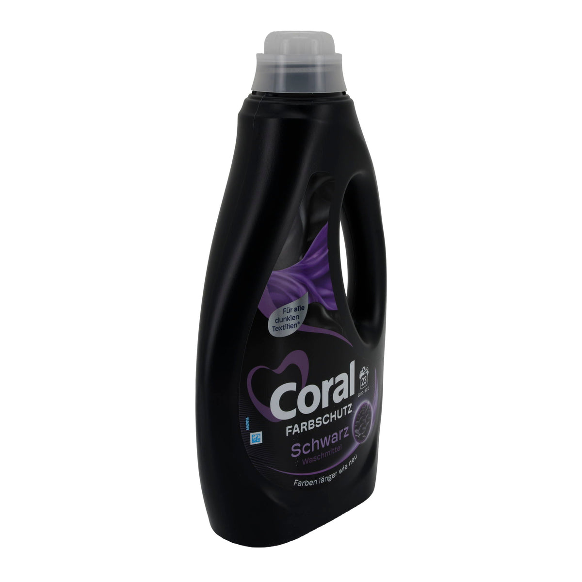 Coral Farbschutz Schwarz Waschmittel | Für dunkle Textilien | 1,15 l | 23 Waschladungen | Farb- & Faserschutz