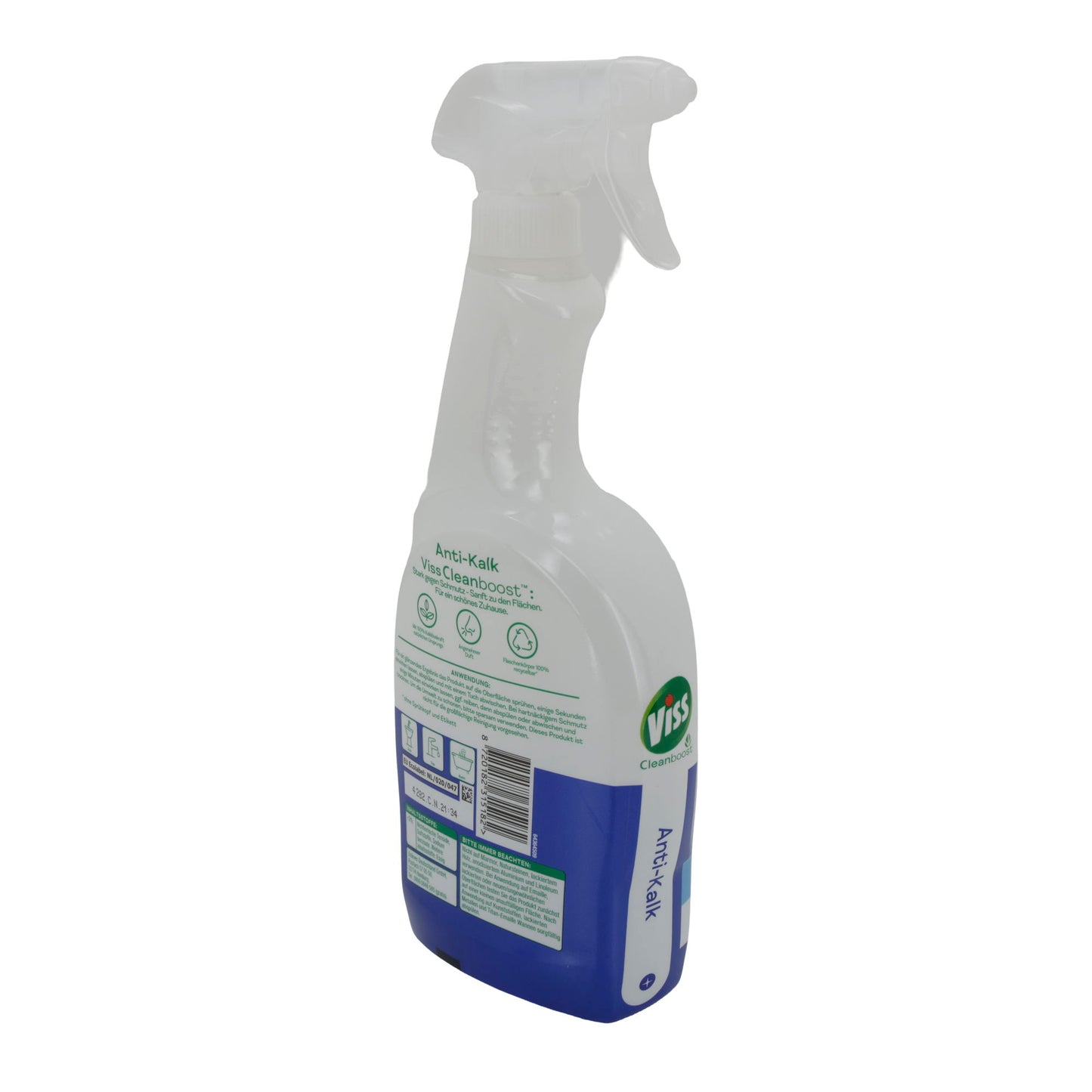 Viss Cleanboost Bad + Dusche Anti-Kalk | Kalkreiniger für Dusche, Bad & Armaturen | 750 ml | Kraftvoll & schonend | Mit EU Ecolabel