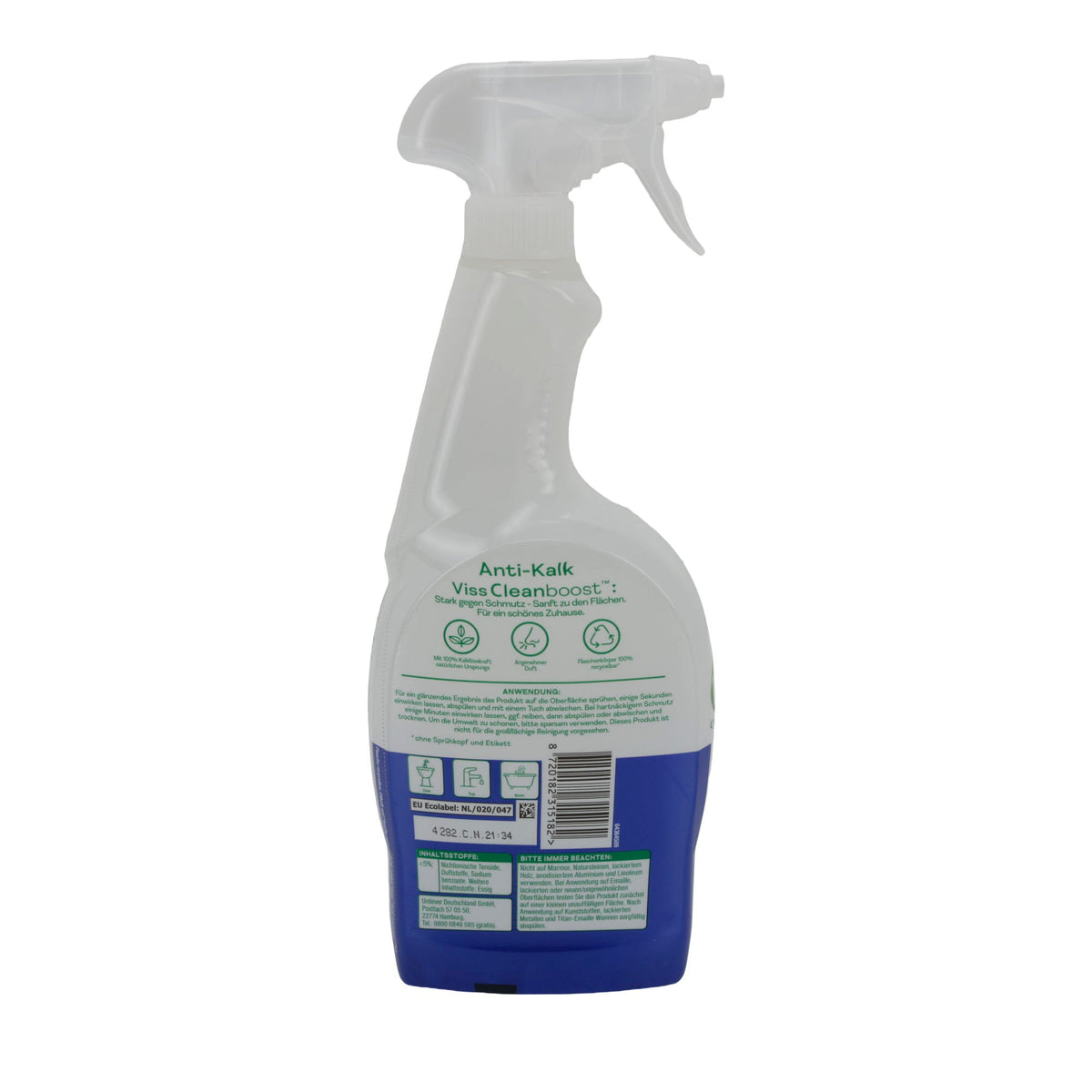 Viss Cleanboost Bad + Dusche Anti-Kalk | Kalkreiniger für Dusche, Bad & Armaturen | 750 ml | Kraftvoll & schonend | Mit EU Ecolabel VISS